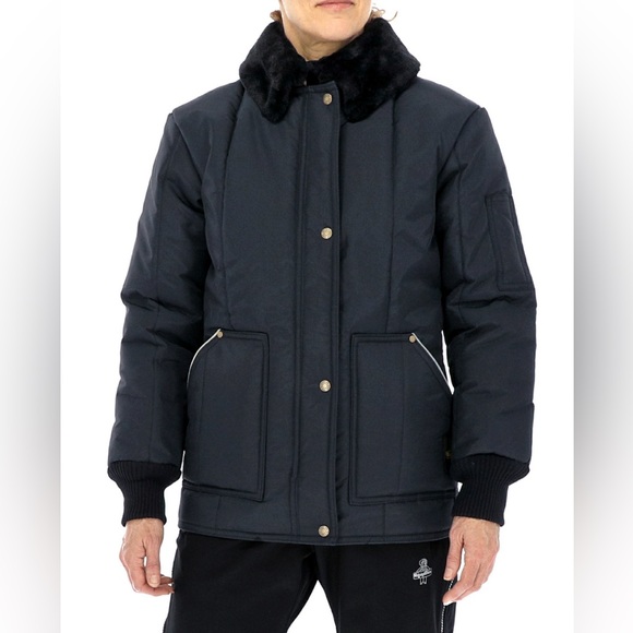 NWT Refrigiwear Women's Black Winter Coat Jacket Size Small Petite - Picture 3 of 7